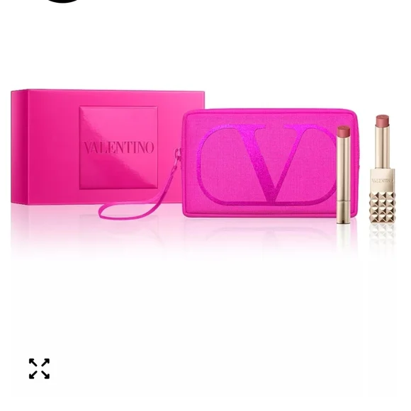 Valentino Spike Buttery Matte Lipstick 3 Piece Set With Pink Cosmetic Bag - Picture 7 of 11
